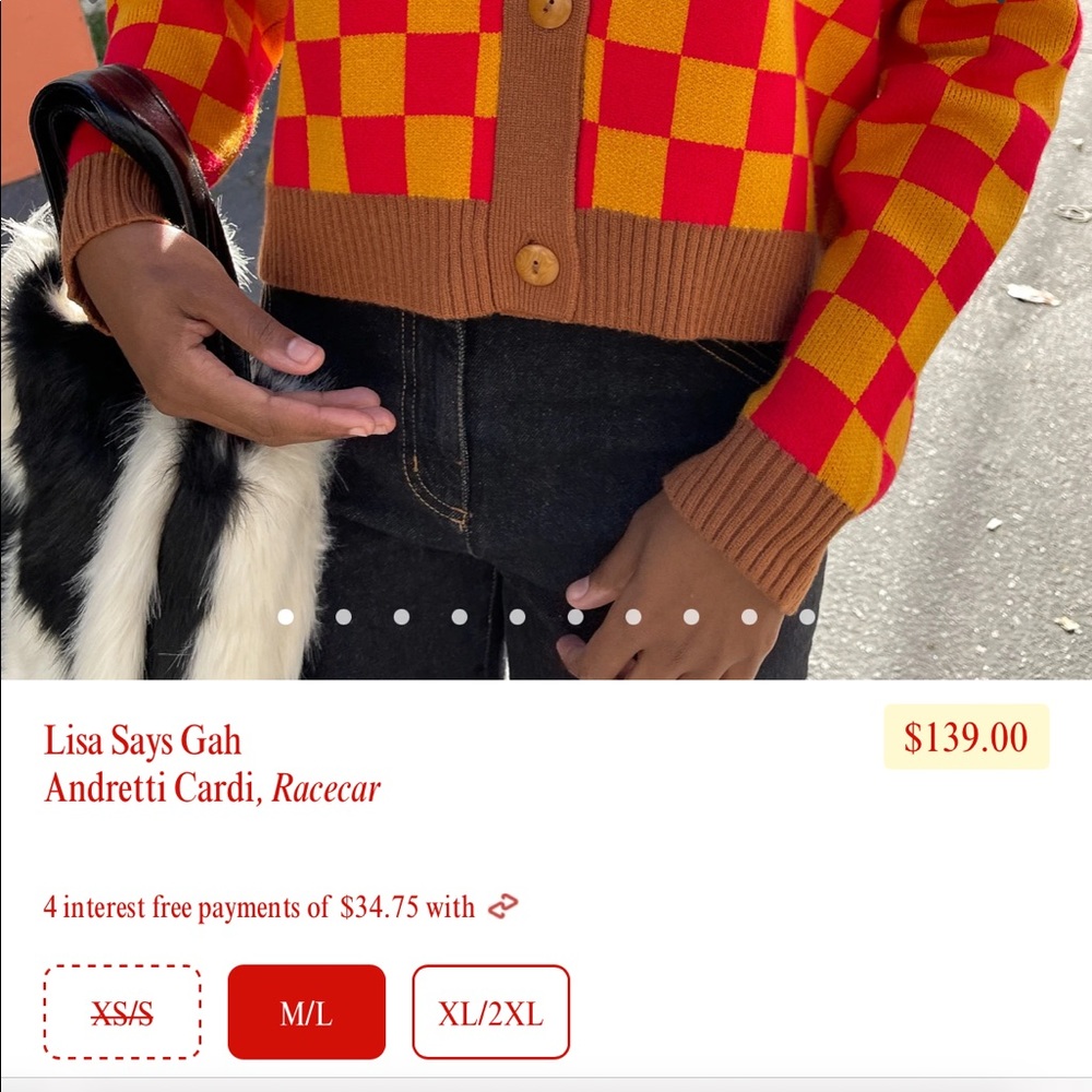 Lisa Says Gah Andretti Cardigan, Racecar, M/L